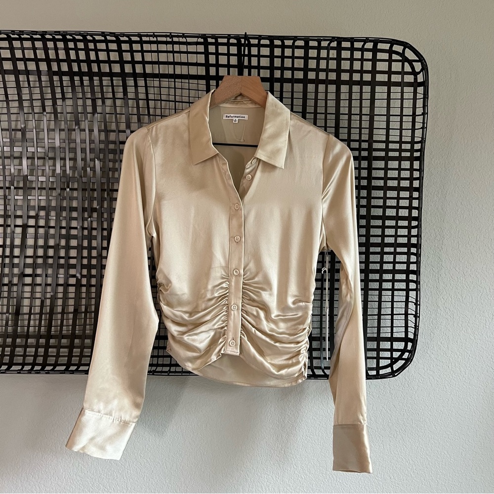 Reformation Kendall silk top